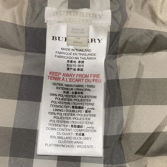 Burberry Baby Black Hooded Puffer Jacket